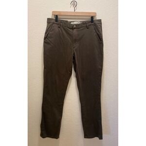 COASTAORO Men Brown Cotton Spandex Chino Pants Size 34x30